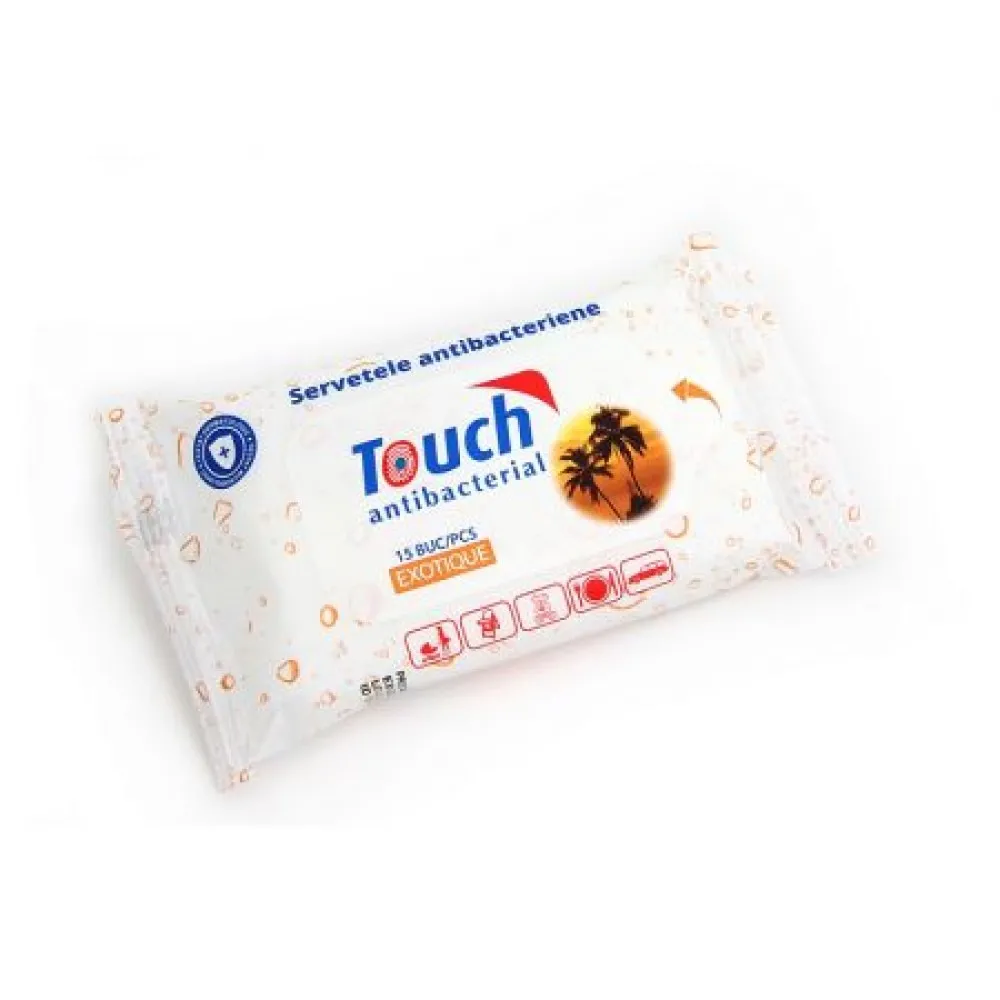 Touch Servetele Umede Antibacteriene Exotique x 15