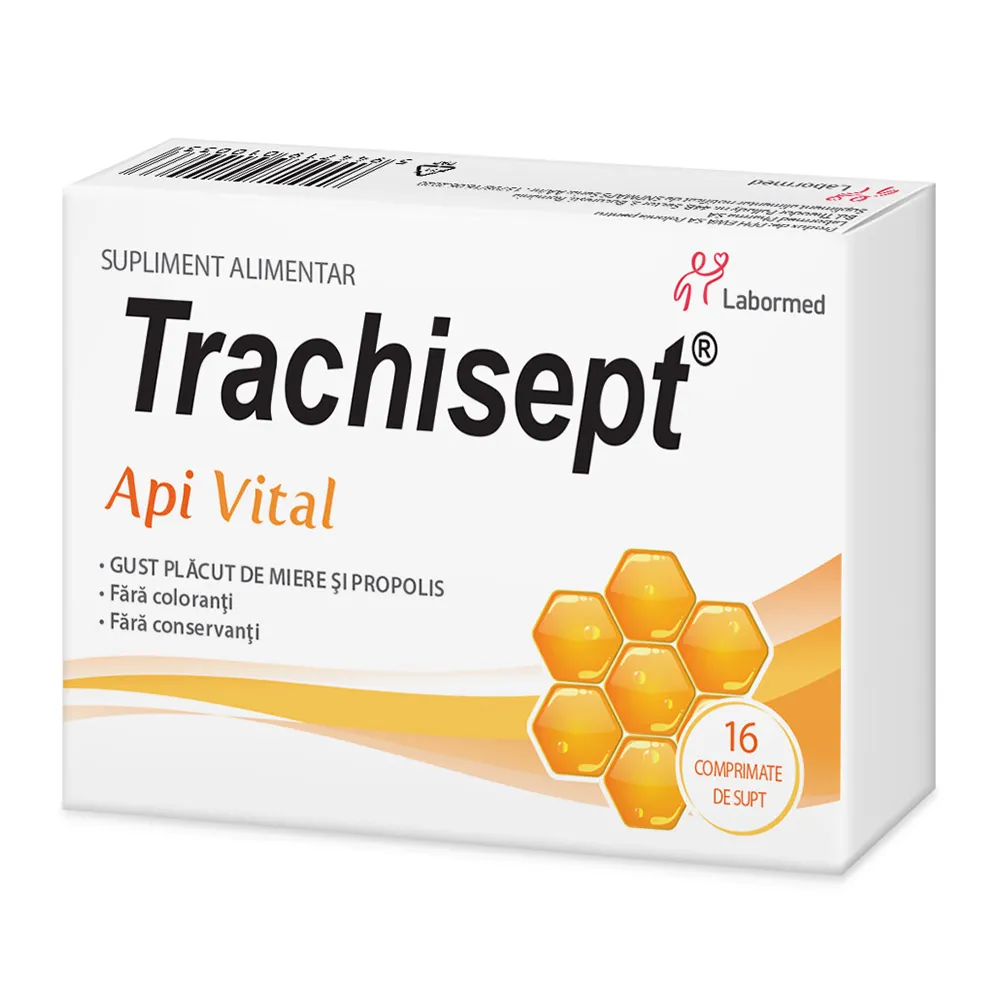 Trachisept Api Vital, 16 comprimate, Labormed