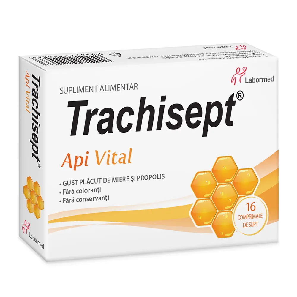 Trachisept Api Vital, 16 comprimate, Labormed
