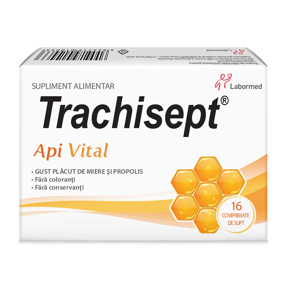 Trachisept Api Vital, 16 comprimate, Labormed
