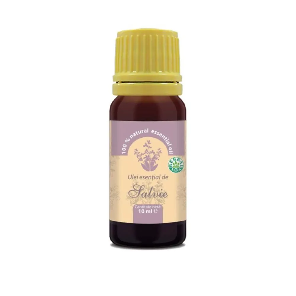 Ulei esential de salvie 100% pur, 10 ml, Herbavit