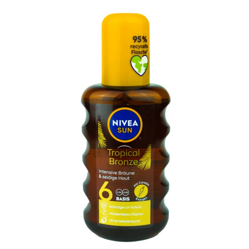 Ulei spray pentru plaja SPF 6 Tropical Bronze, 200 ml, Nivea Sun