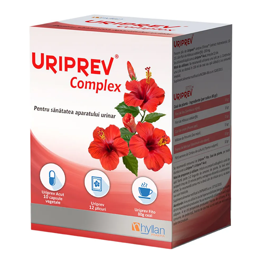 Uriprev Complex, 10 capsule + 12 plicuri + 80 g, Hyllan