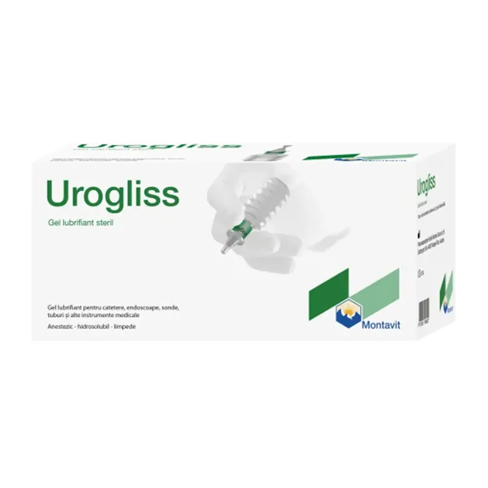 Gel lubrifiant steril anestezic Urogliss, 25 bucati, Montavit