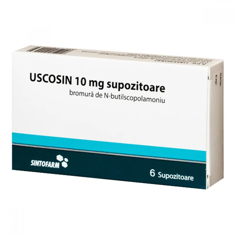 Uscosin 10 mg supozitoare x 6 - Sintofarm