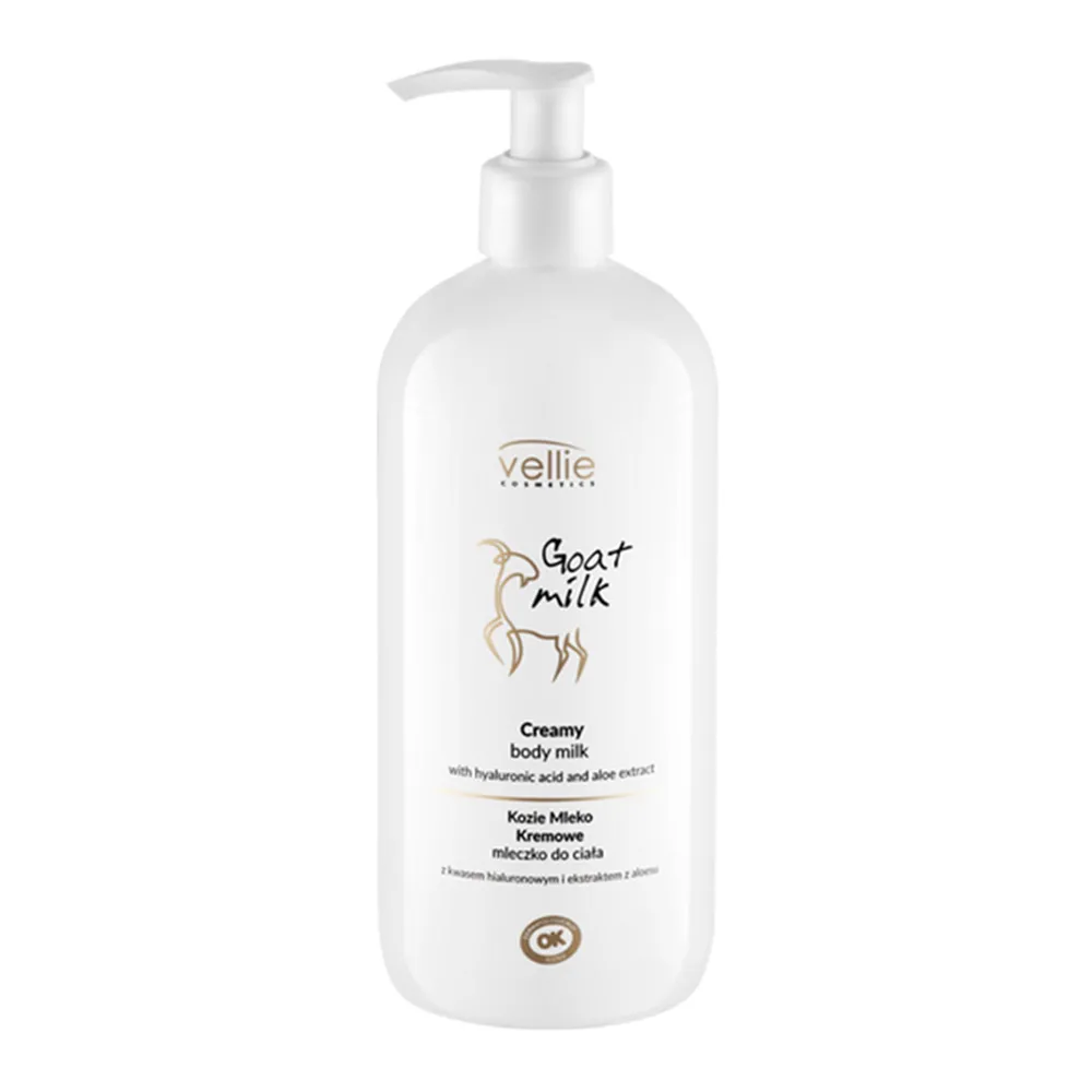 Lapte Corp Cremos cu Acid Hialuronic Goat Milk, 500ml, Vellie