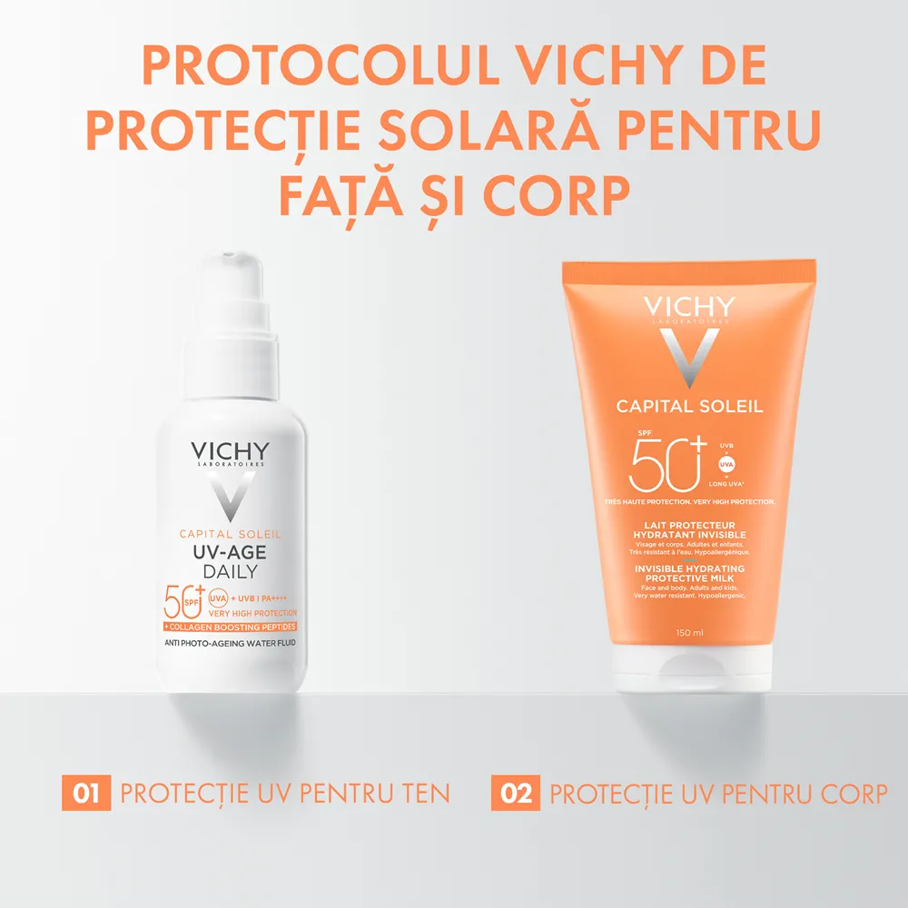 Lapte Hidratant Fata si Corp SPF 50+ Capital Soleil, 150ml, Vichy