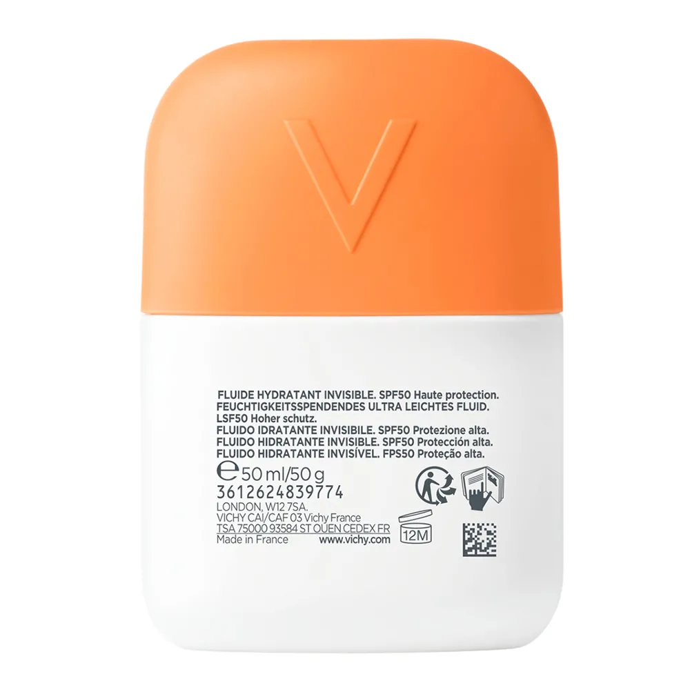 Fluid hidratant invizibil cu protectie solara SPF 50 Capital Soleil UV Aqua, 50 ml, Vichy
