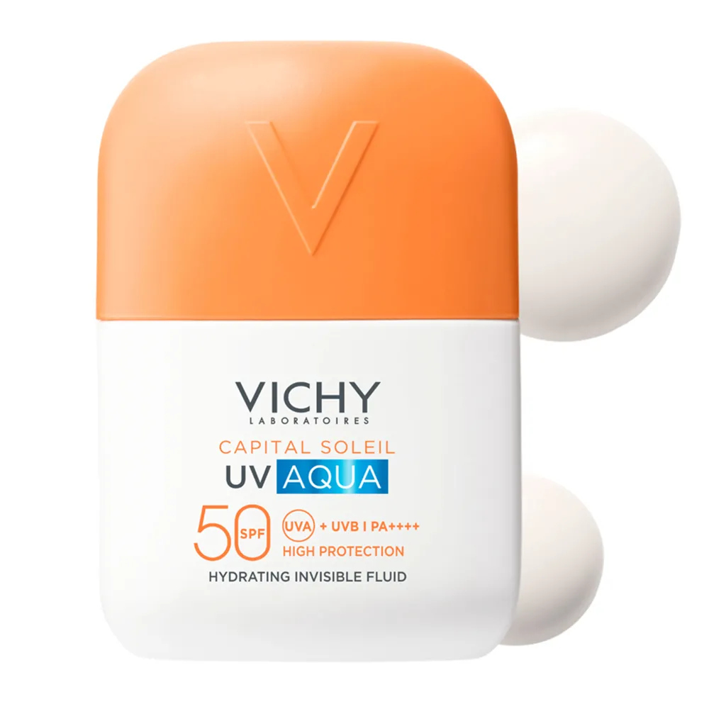 Fluid hidratant invizibil cu protectie solara SPF 50 Capital Soleil UV Aqua, 50 ml, Vichy