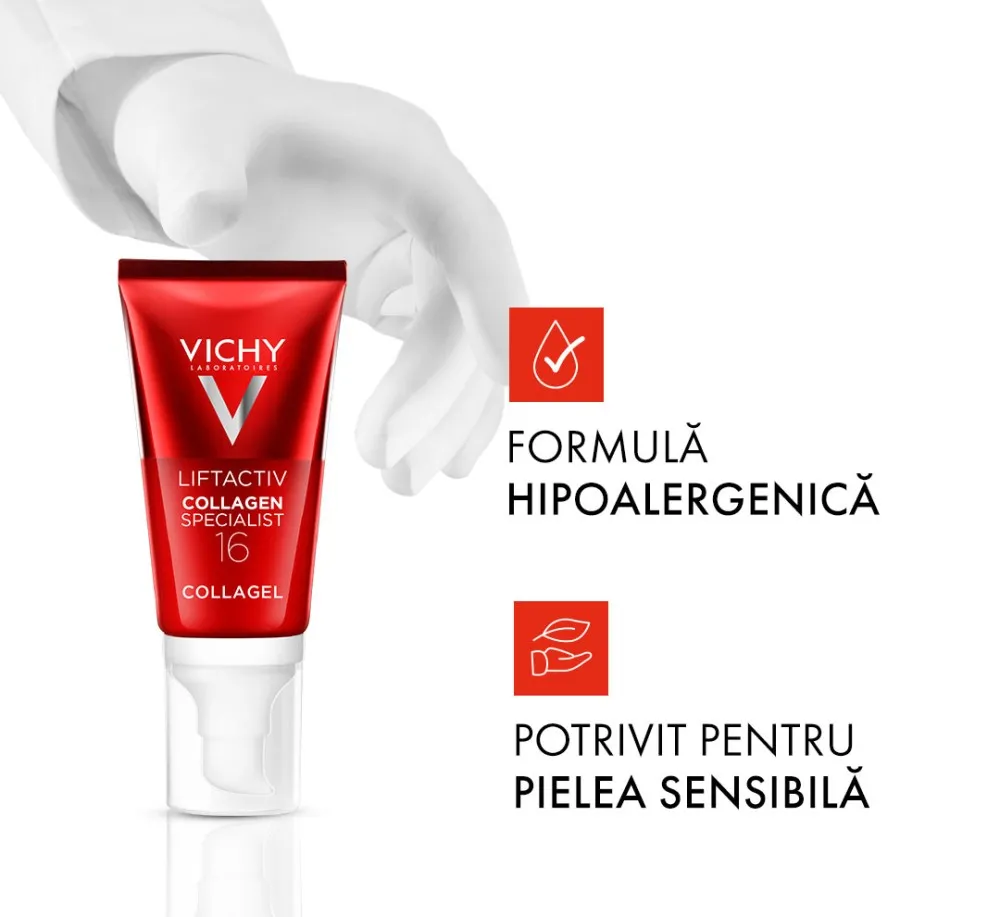 Gel pentru iluminarea si hidratarea tenului Liftactiv Collagen Specialist 16, 50ml, Vichy