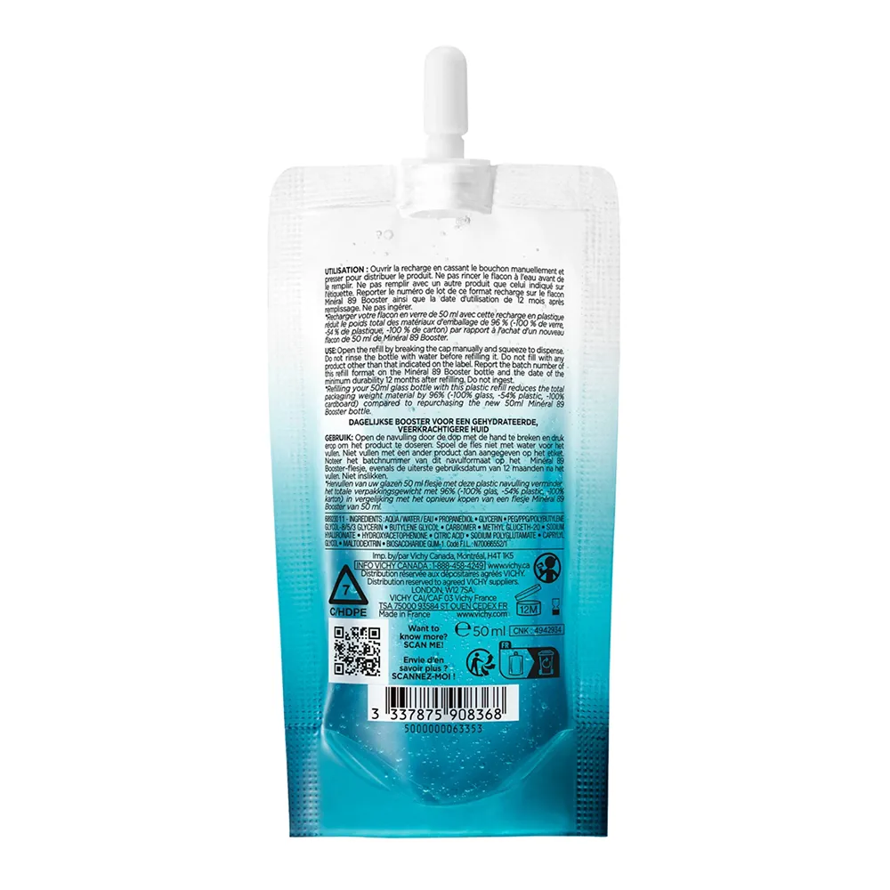 Gel Zilnic Efect de Fortifiere si Reumplere Refill, Mineral 89, 50ml, Vichy