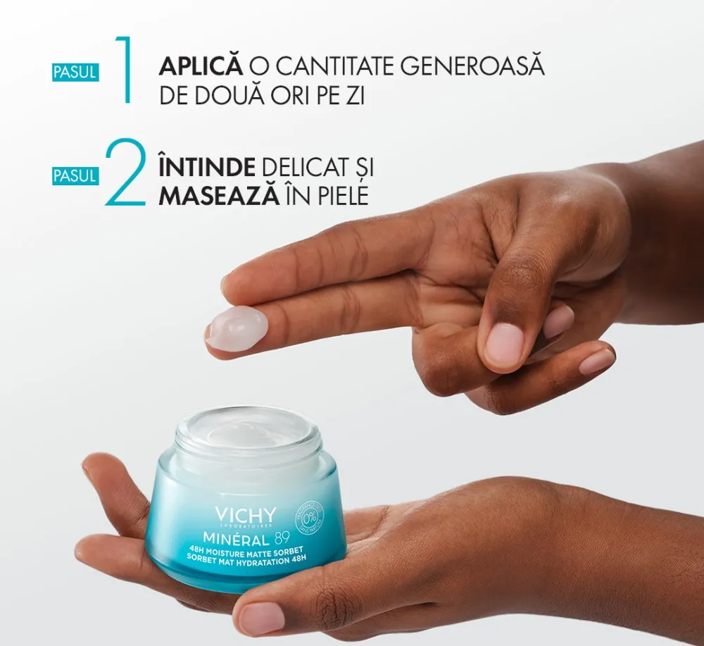 Crema Hidratanta Non-grasa 48H Mineral 89 Sorbet, 50ml, Vichy
