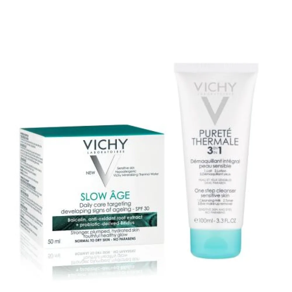 Vichy Slow Age Crema de Zi Ten N-U 50ml + Demachiant Integral 3 in 1 Purete Thermale 100ml
