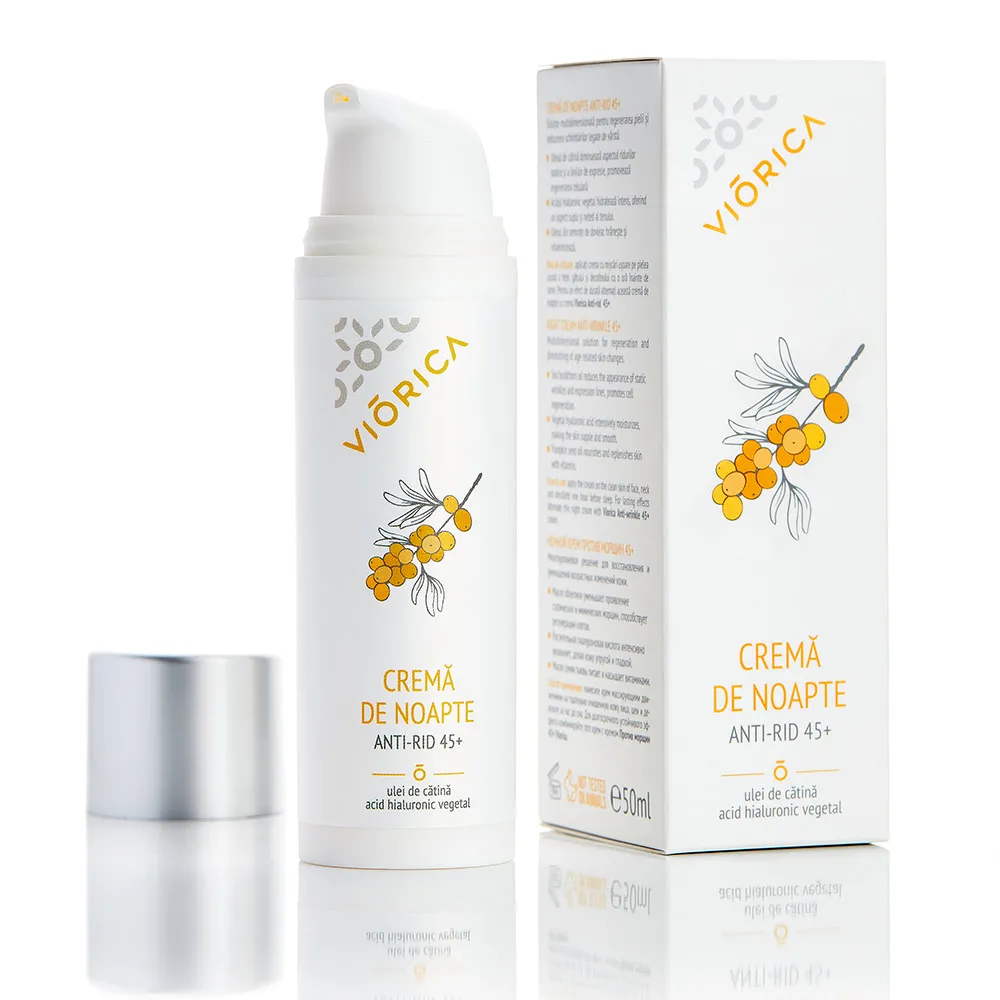 Crema Noapte Anti-rid 45+ cu Ulei de Nuca, 50ml, Viorica