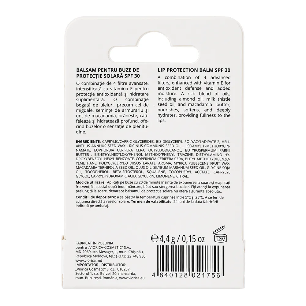 Solar Balsam pt Buze SPF30, 4,4g, Viorica