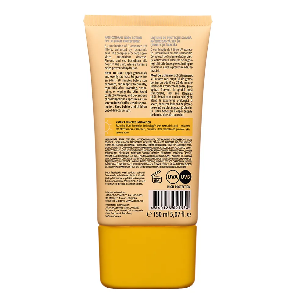 Lotiune Protectie Solara Antioxidanta SPF30, 150ml, Viorica