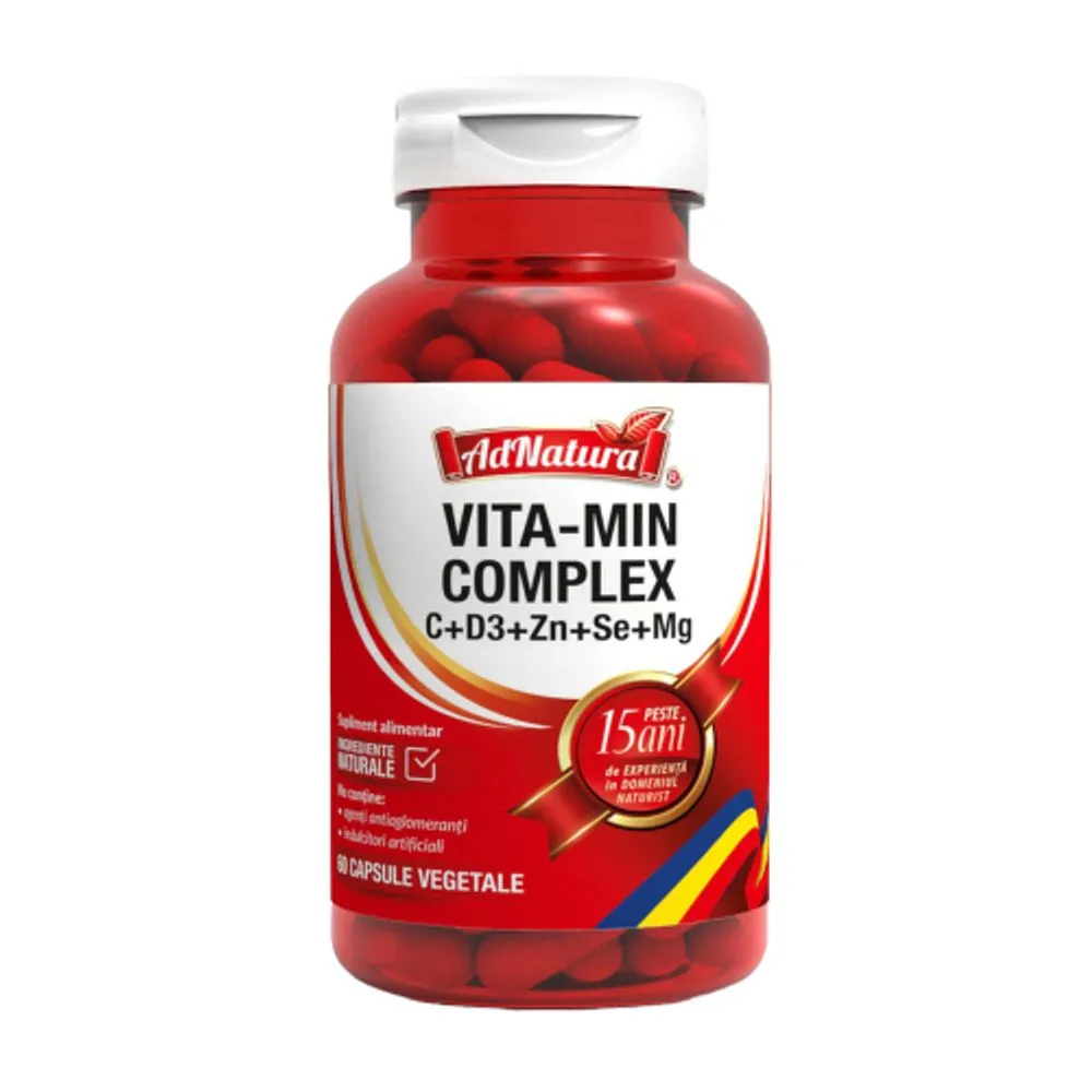 VITA-MIN COMPLEX C+D3+Zn+Se+Mg, 60 capsule, AdNatura