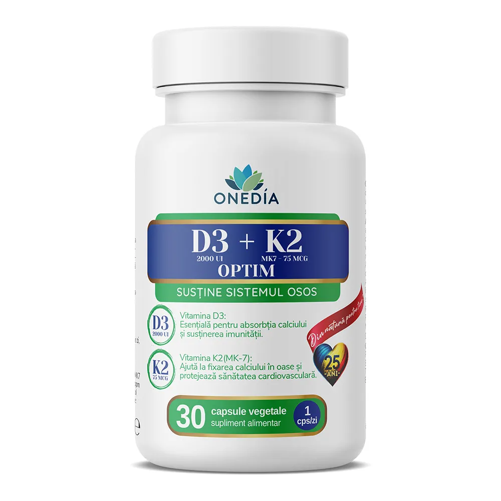 Vitamina D3+K2 Optim, 30 capsule, Onedia