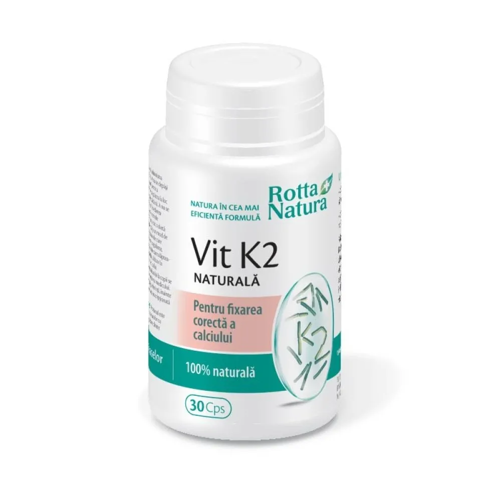 Vitamina K2 naturala, 30 capsule, Rotta Natura