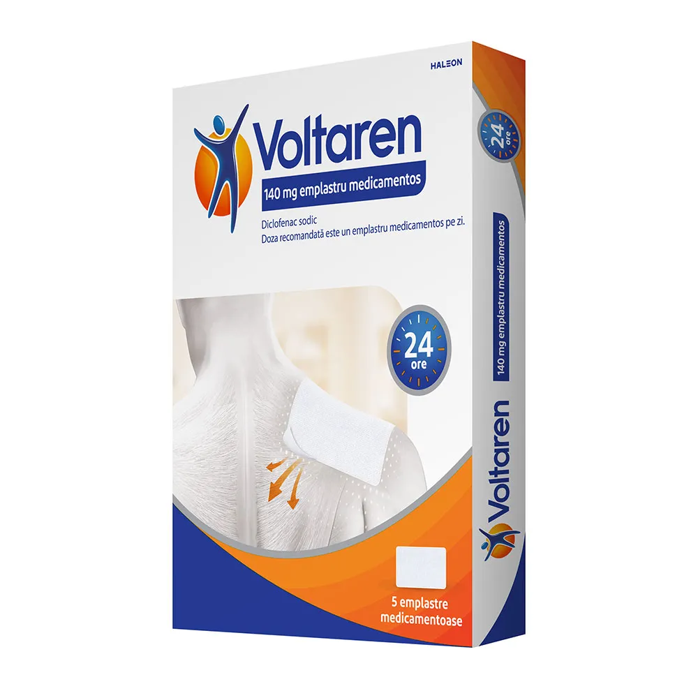 Voltaren 140mg/24h -emplastru medicamentos, 5 buc, Haleon