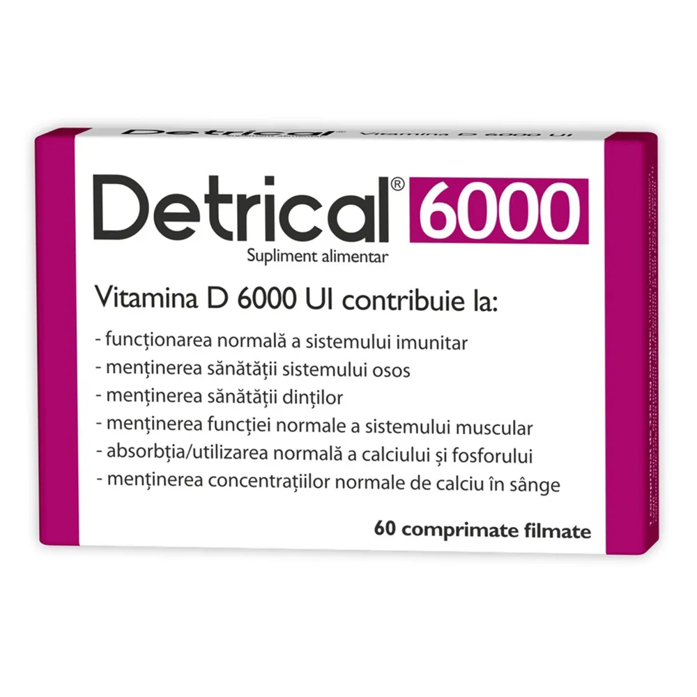 Detrical D3 6000 UI, 60 comprimate, Zdrovit