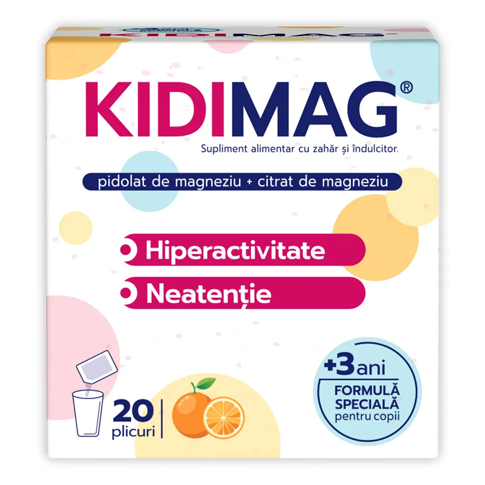 KidiMag +3ani, aroma portocala, 20 plicuri, Zdrovit