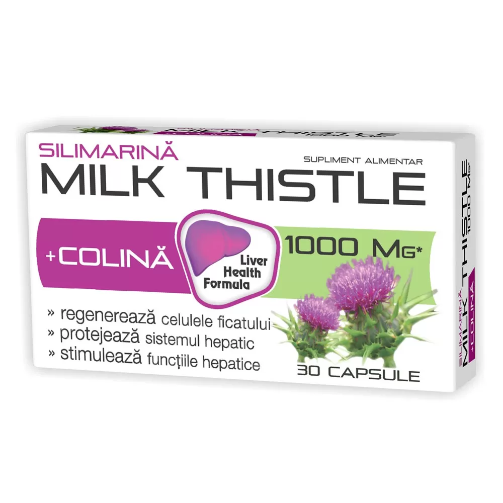 Silimarina Colina Milk Thistle 1000mg, 30 capsule, Zdrovit