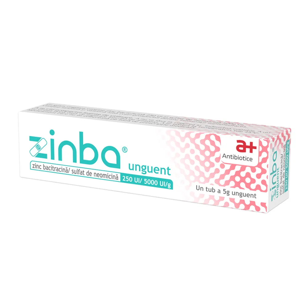 Zinba unguent, 250UI/5000UI/g, 5 g, Antibiotice SA