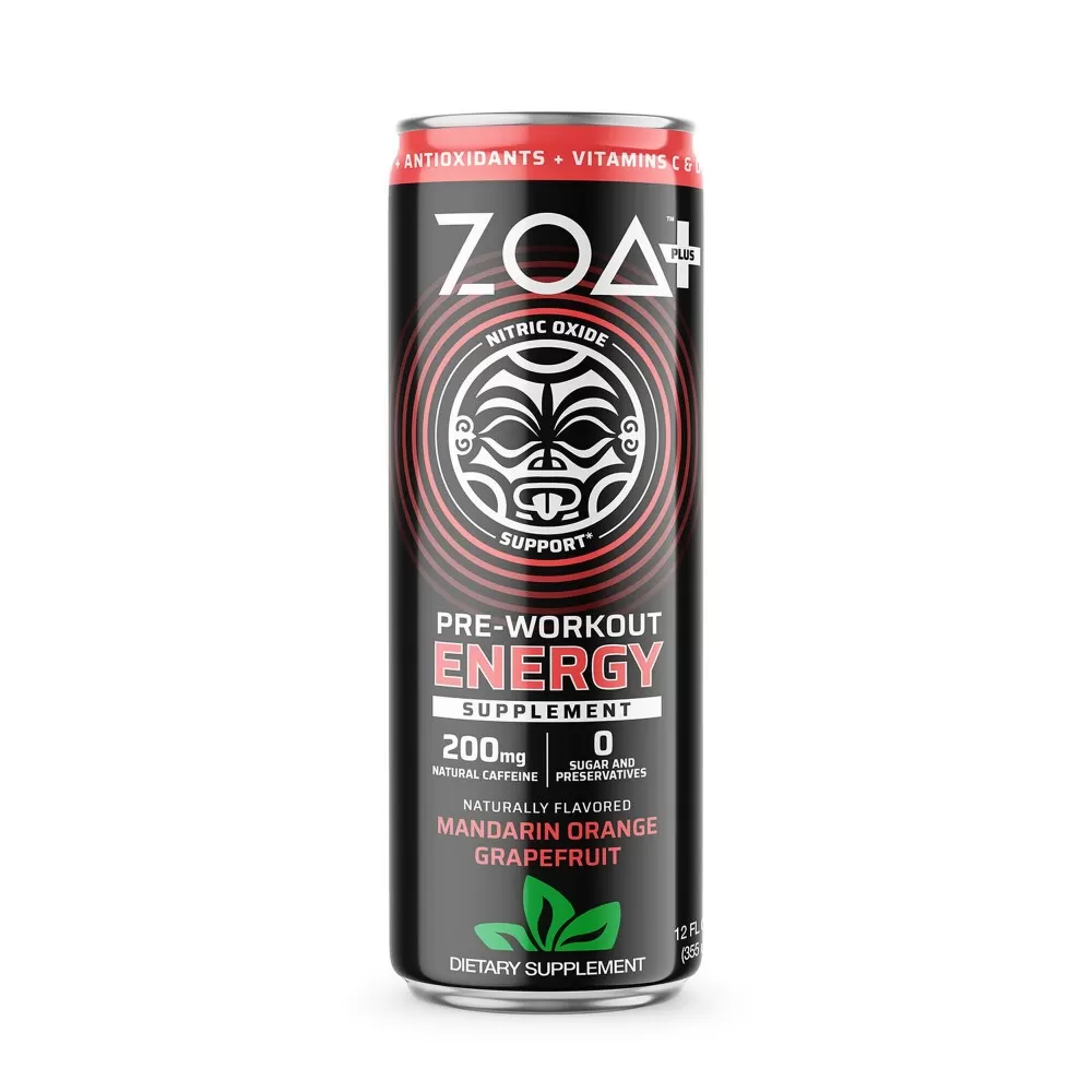 Zoa+ Pre-workout Energy Drink, Bautura Energizanta Pre-antrenament Cu Aroma De Mandarine Si Grapefruit, 355 Ml