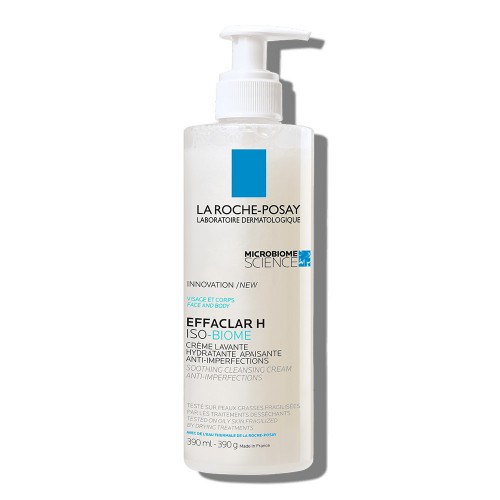 Crema hidratanta de spalare pentru pielea grasa si fragilizata Effaclar H Iso-Biome, 390ml, La Roche-Posay