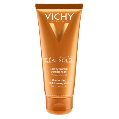 Lapte hidratant autobronzant pentru fata si corp Ideal Soleil, 100 ml, Vichy