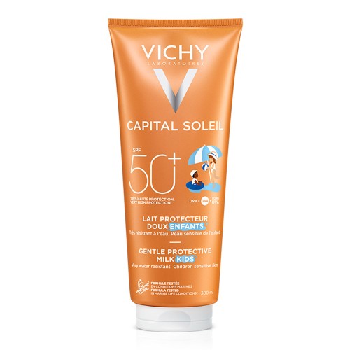 Lapte cu protectie solara SPF 50+, fata si corp, pentru copii, 300 ml, Capital Soleil, Vichy
