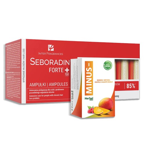 Pachet Promo Capsule pentru slabit Minus & Tratament fiole impotriva caderii parului Seboradin Forte, 14 fiole