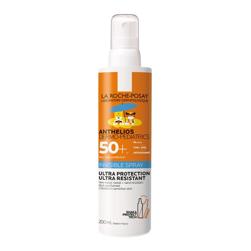 Spray invizibil cu protectie solara SPF 50+ fata si corp, pentru copii, ultra rezistent la apa, 200ml, Anthelios Dermo Pediatrics, La Roche Posay