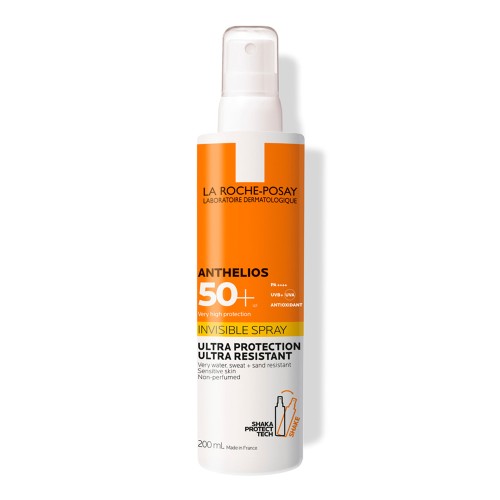 Spray invizibil cu protectie solara SPF 50+ pentru corp, piele sensibila, ultra-rezistent, fara parfum, 200 ml, Anthelios, La Roche Posay