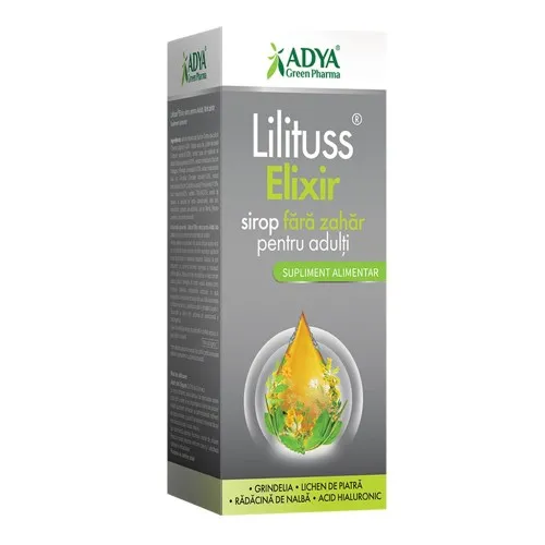 Lilituss Elixir Sirop Adulti Fara Zahar, 180ml, Adya