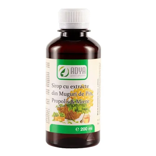 Sirop cu extracte din muguri de pin, propolis si miere, 200 ml, Adya Green Pharma