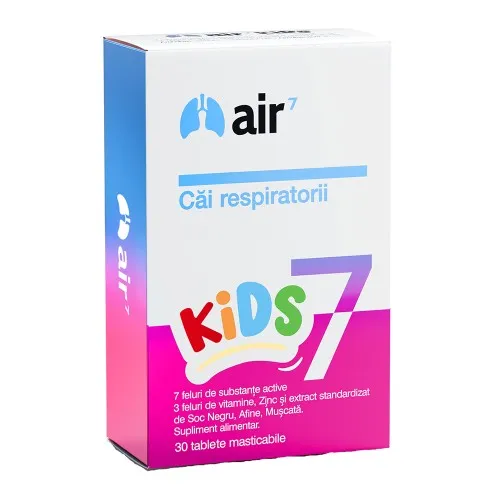 Air7 Kids cai respiratorii, 30 tablete masticabile, Green Splid