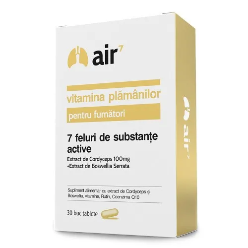 Air 7 Vitamina Plamanilor pentru Fumatori, 30 tablete, Green Splid