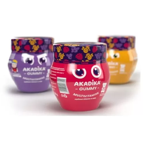 Jeleuri cu Multivitamine 3 arome Akadika, 30 buc, Fiterman Pharma