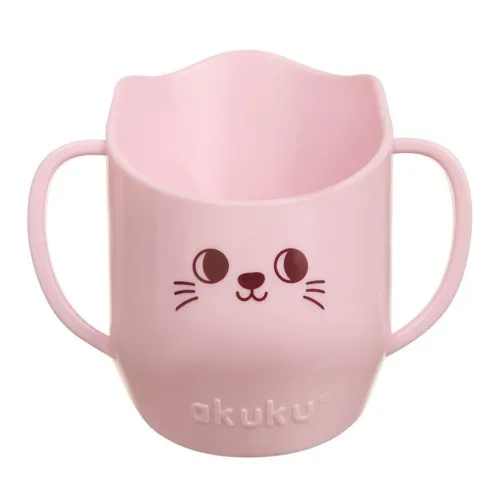 Cană Deschisă Inteligentă cu Mânere A0696, Roz, 150 ml, Akuku