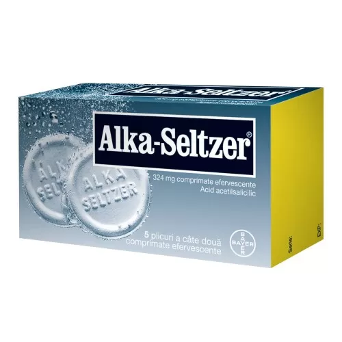 Alka-Seltzer, 324 mg, 10 comprimate efervescente, Bayer