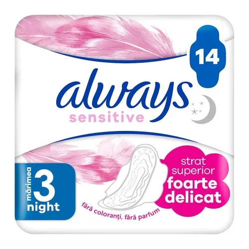 Absorbante Ultra Sensitive Night, 14 buc, Always