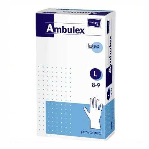 Ambulex Manusi Examinare Latex Albe Pudrate L x 100 - TZMO