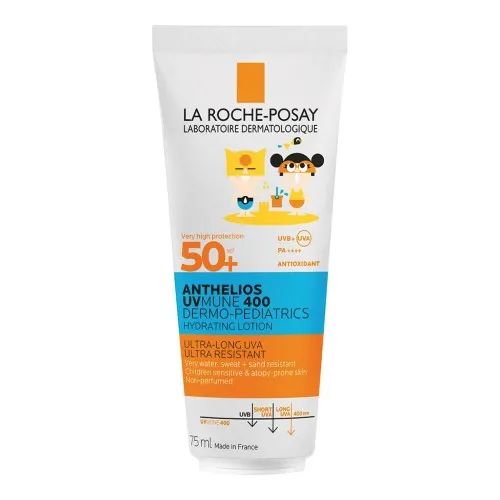 Anthelios UVMUNE 400 Dermo-Pediatrics Lotiune Hidratanta SPF50+ cu protecție solară potrivit pentru pielea sensibilă a copiilor, 75ml, La Roche-Posay
