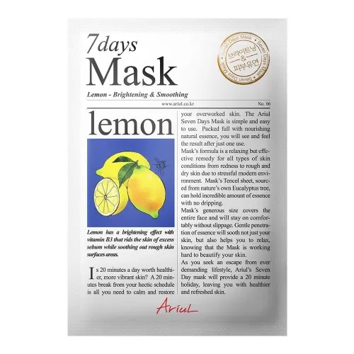 Masca servetel cu lamaie 7Days Mask, 20g, Ariul