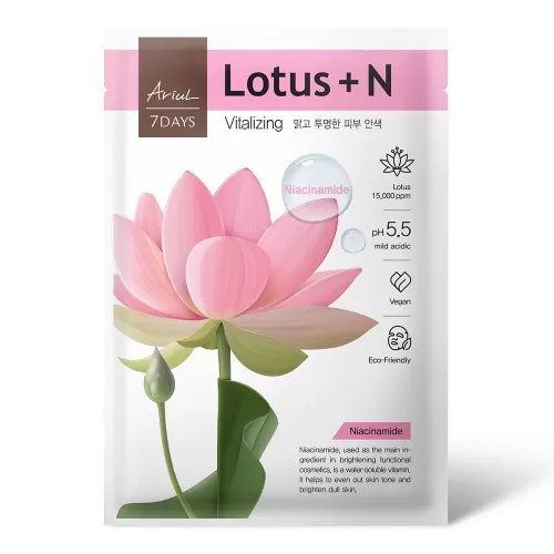 Masca cu lotus si niacinamide 7Days Plus, 23ml, Ariul