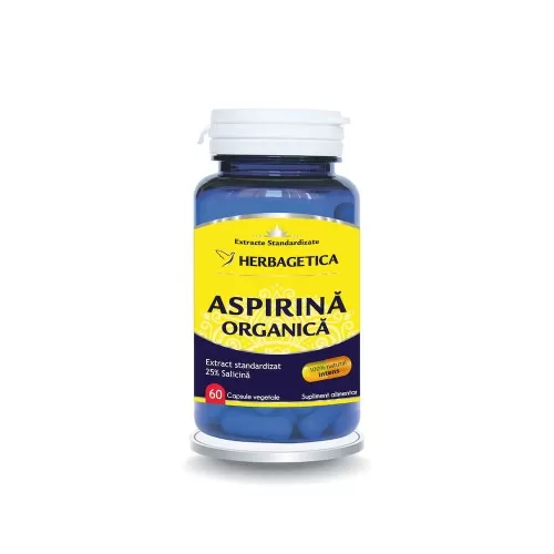 Aspirina organica, 60 capsule, Herbagetica