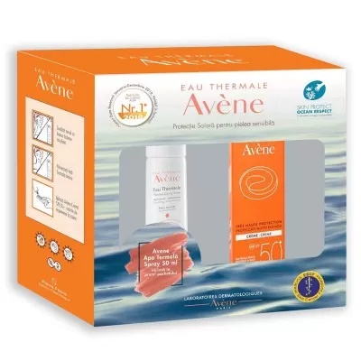 Avene Crema SPF50+ x 50ml+Apa Termala Spray x 50ml (Cadou)