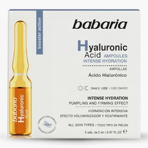  Fiole pentru Hidratare cu Acid Hialuronic, 2 ml -fiole x 5, Babaria